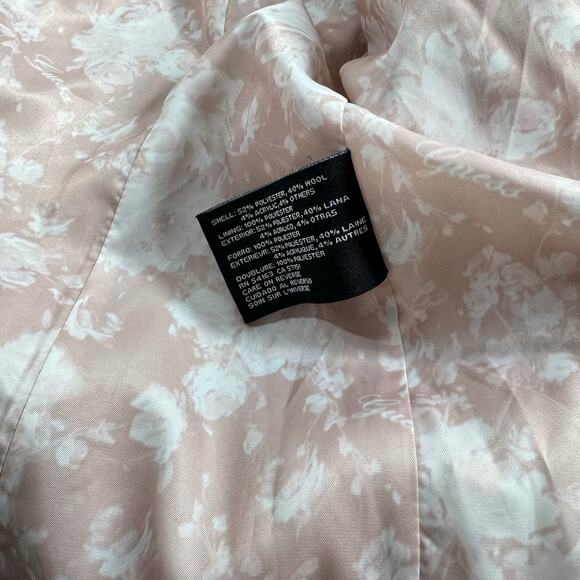 Guess Wool Blend Coat Womens Large Soft Pink Fuzzy Hooded Jacket Peacoat - Picture 5 of 9